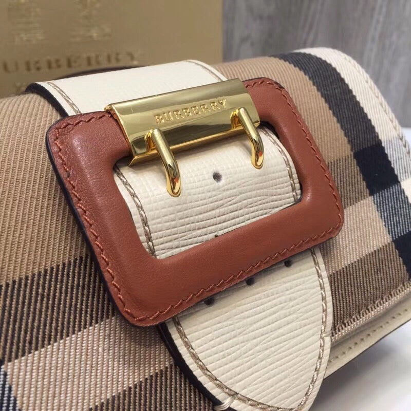 GLAMI The Small Buckle Bag In House Check Beige For Women, Bags 7.5in/19cm