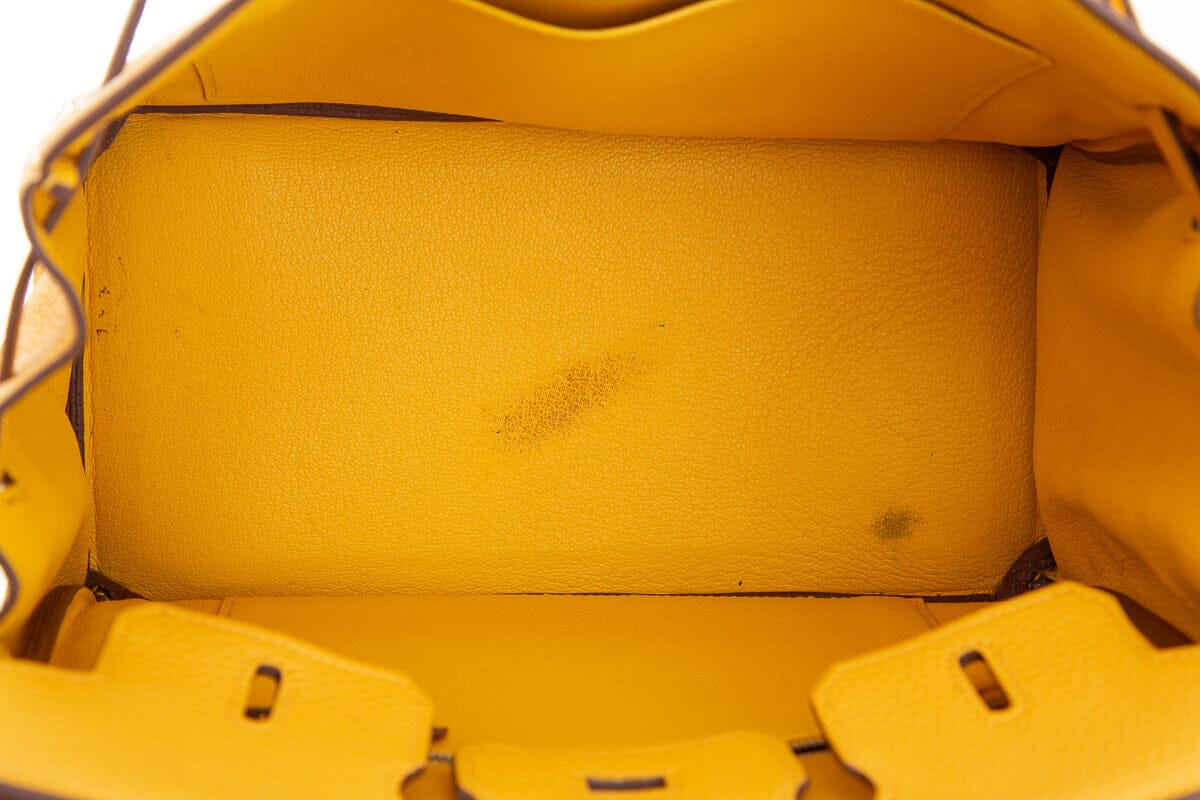 HermÃƒÆ’Ã‚Â¨s 2009 Jaune Ambre Togo Birkin 25 W/ Palladium HW