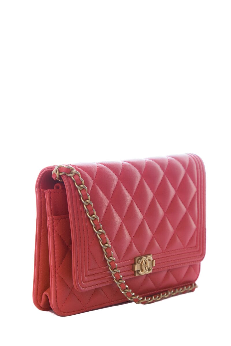 Chanel Hot Pink Calfskin Boy GHW  WOC