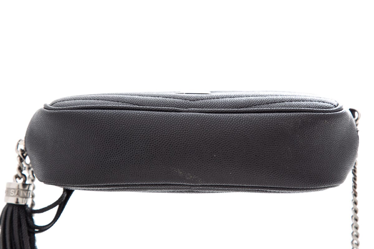 Saint Laurent Black Lou Mini Chevron Cross-Body