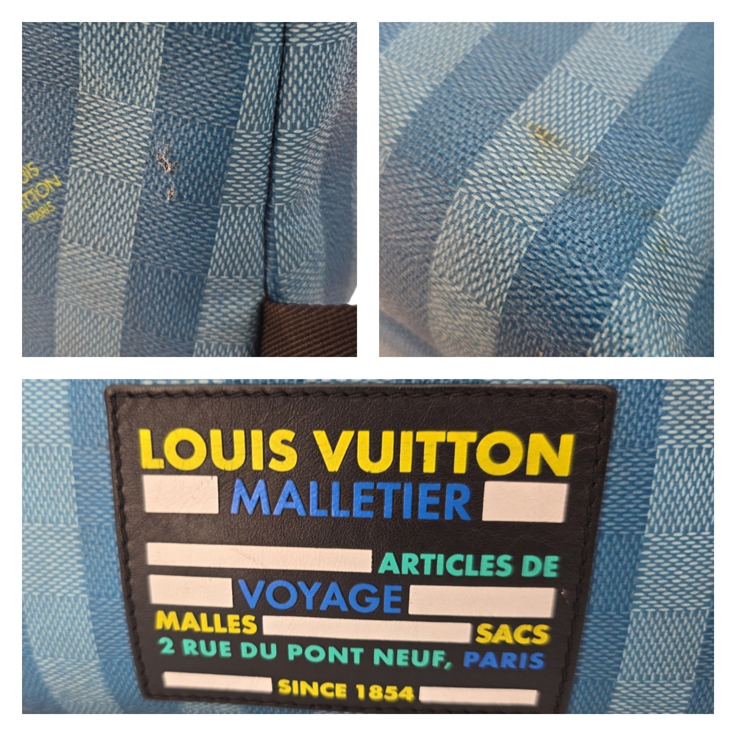 Louis Vuitton Blue Gradient Damier Stripes Discovery Backpack