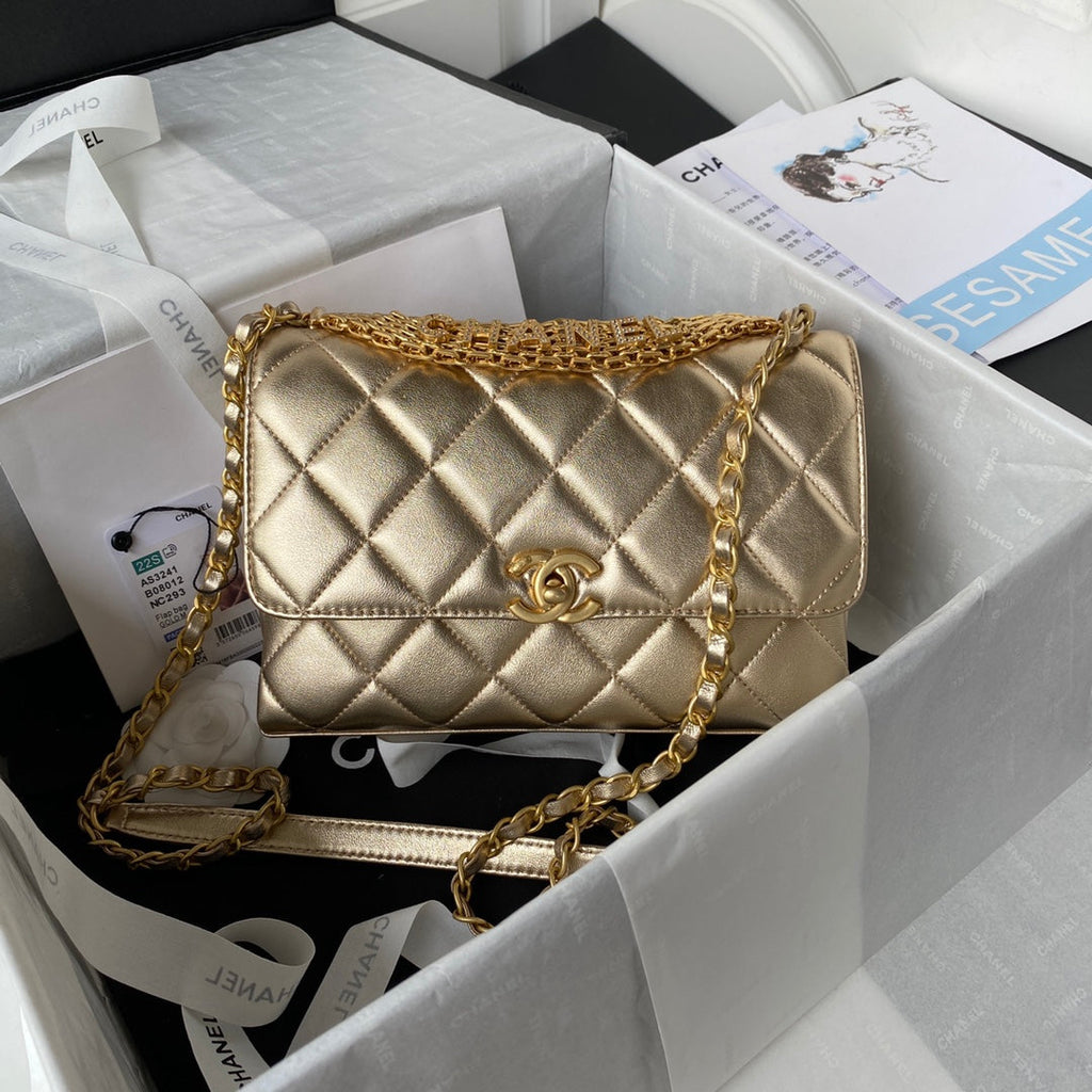 CHLFlap Bag Small Gold Bag For Women 15cm/6in