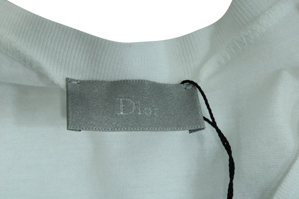 Dior Homme T-Shirt with Bee Embroidery in White Cotton