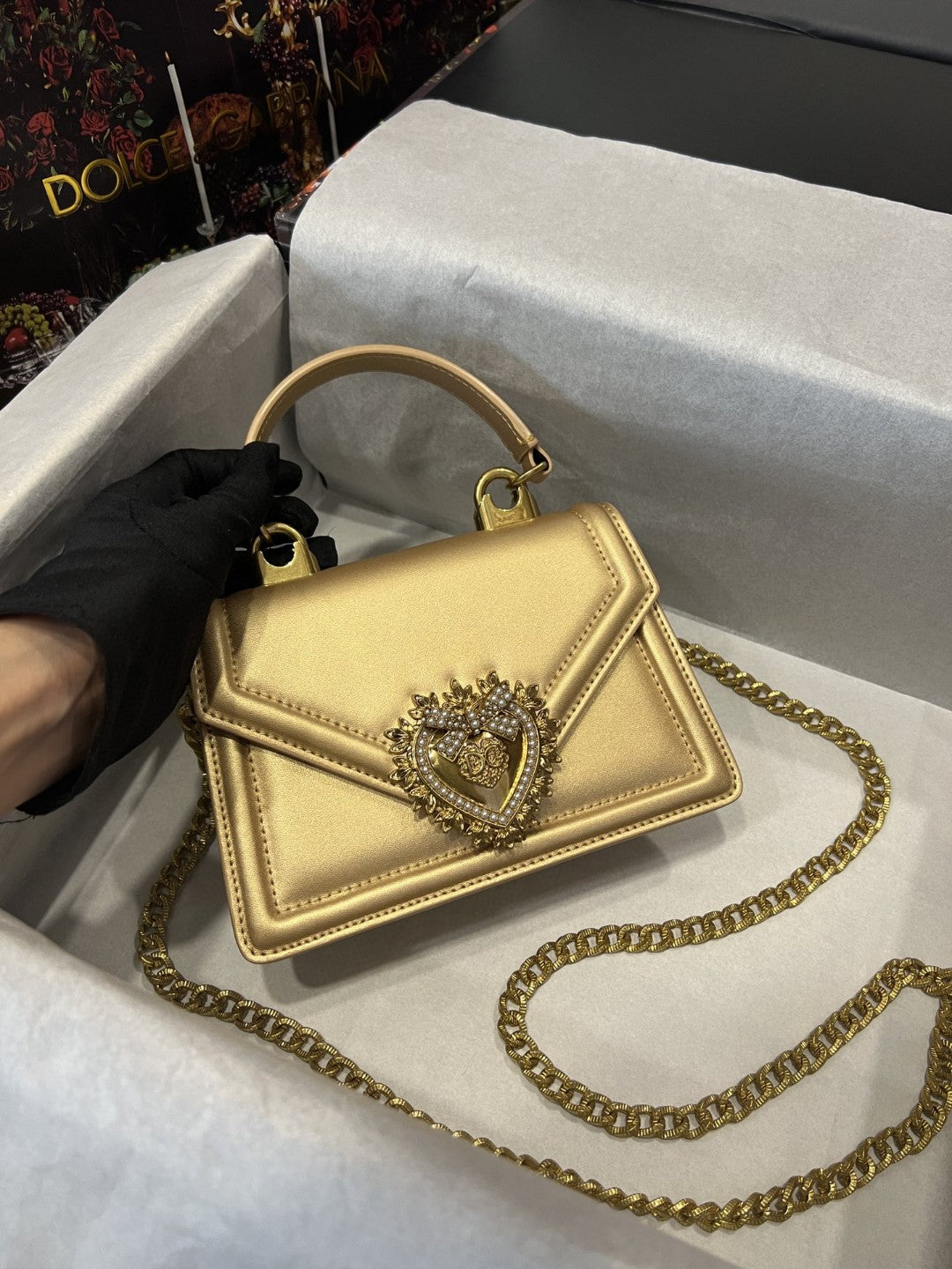 GLAMI Small Devotion Bag In Plain Gold For Women 7.5in/19cm GLAMI
