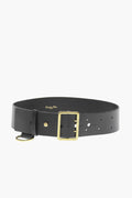 Dior Leather Dior Punk Belt With Golden Buckle 50Mm
