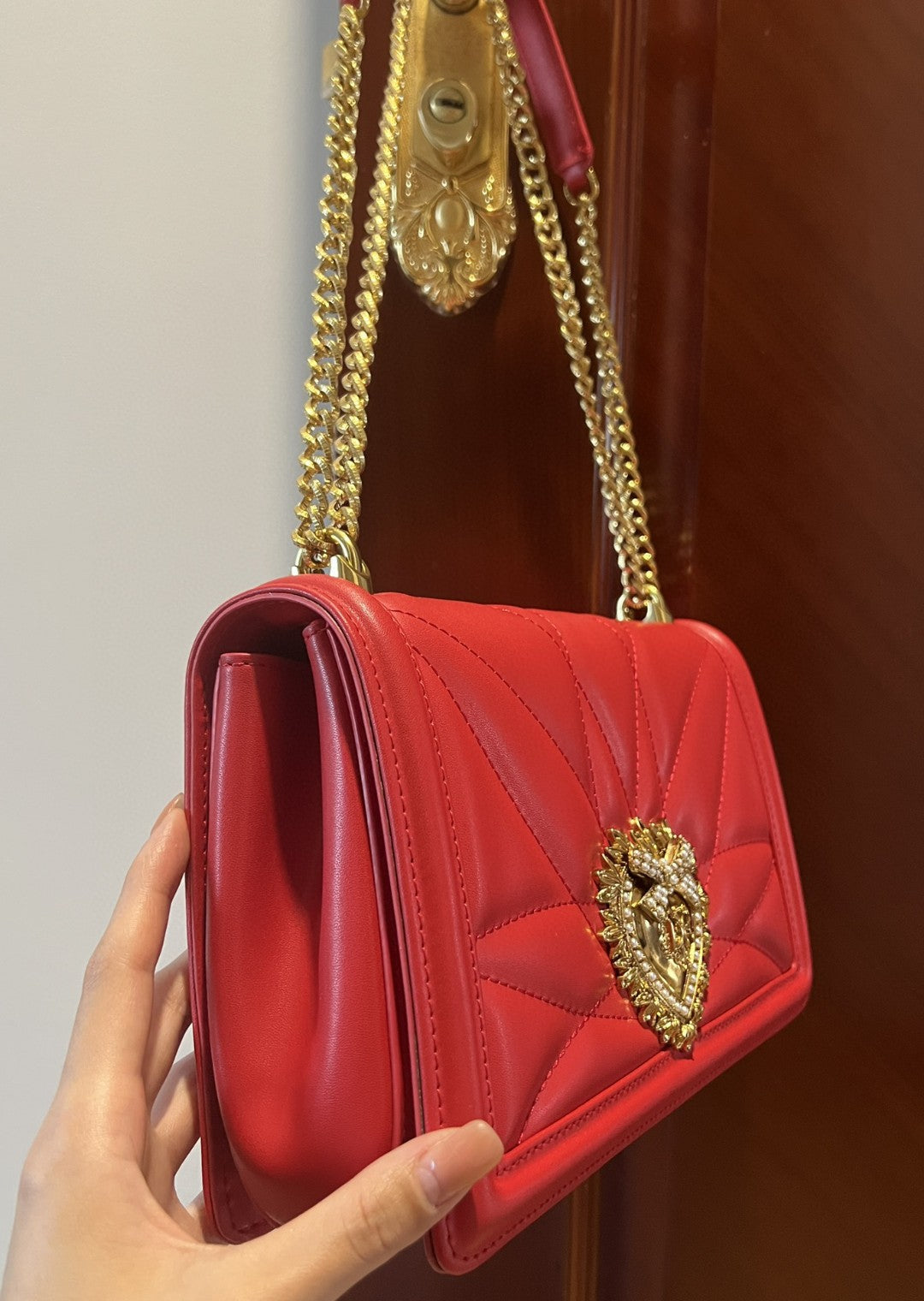 GLAMI Large Devotion Bag In Quilted Nappa Red For Women 10in/26cm GLAMI GLAMI6651AV96787124