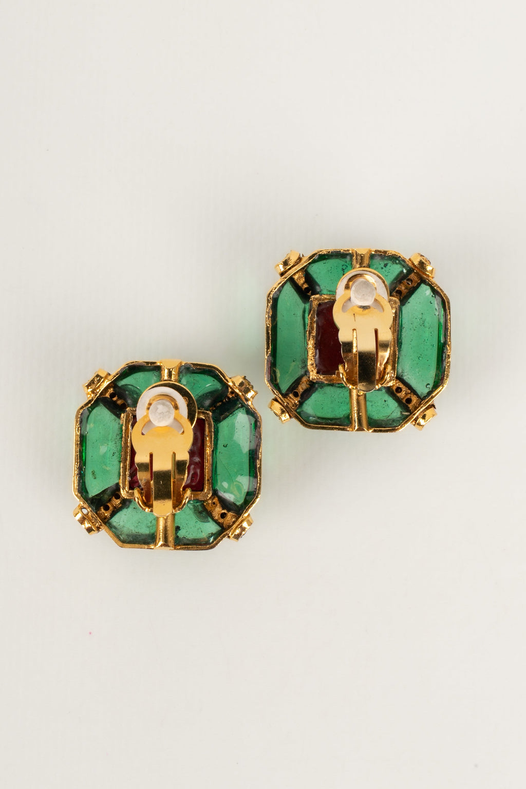 Boucles d'oreilles en pÃƒÆ’Ã‚Â¢te de verre Chanel