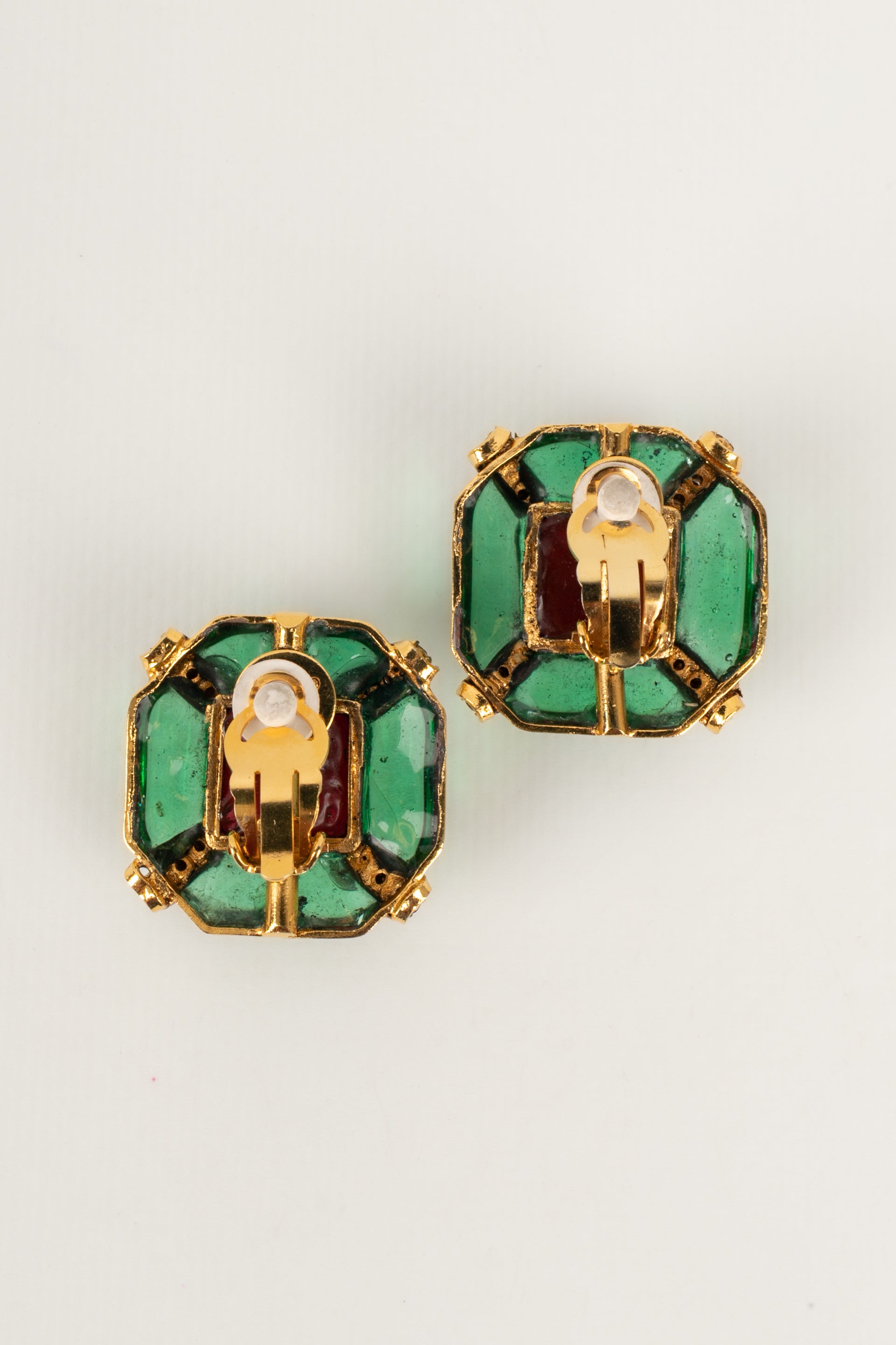Boucles d'oreilles en pÃƒÆ’Ã‚Â¢te de verre Chanel
