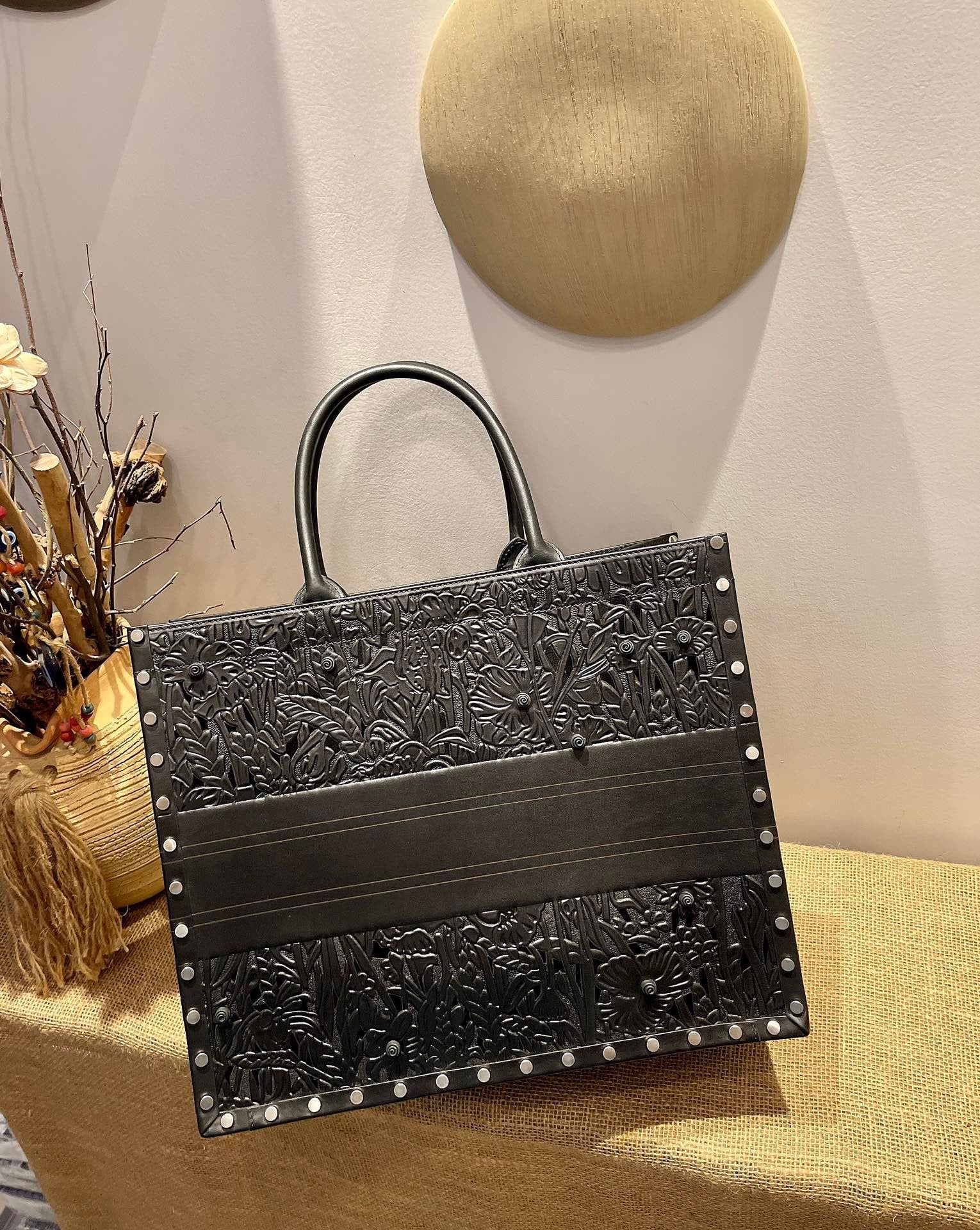 GLAMI Large Book Tote Black, For Women, WomenÃ¢â‚¬â„¢s Handbags 16.5in/42cm CD