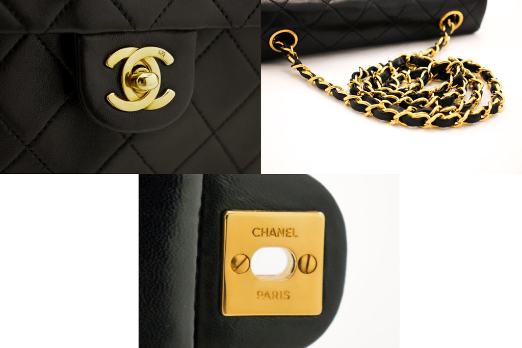CHANEL Mini Square Small Chain Shoulder Bag Crossbody Black Quilt g36