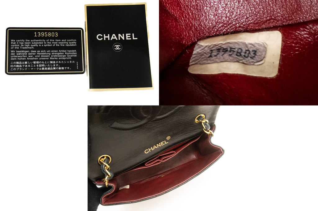 CHANEL Full Flap Chain Shoulder Bag Crossbody Black Quilted Lamb k64
