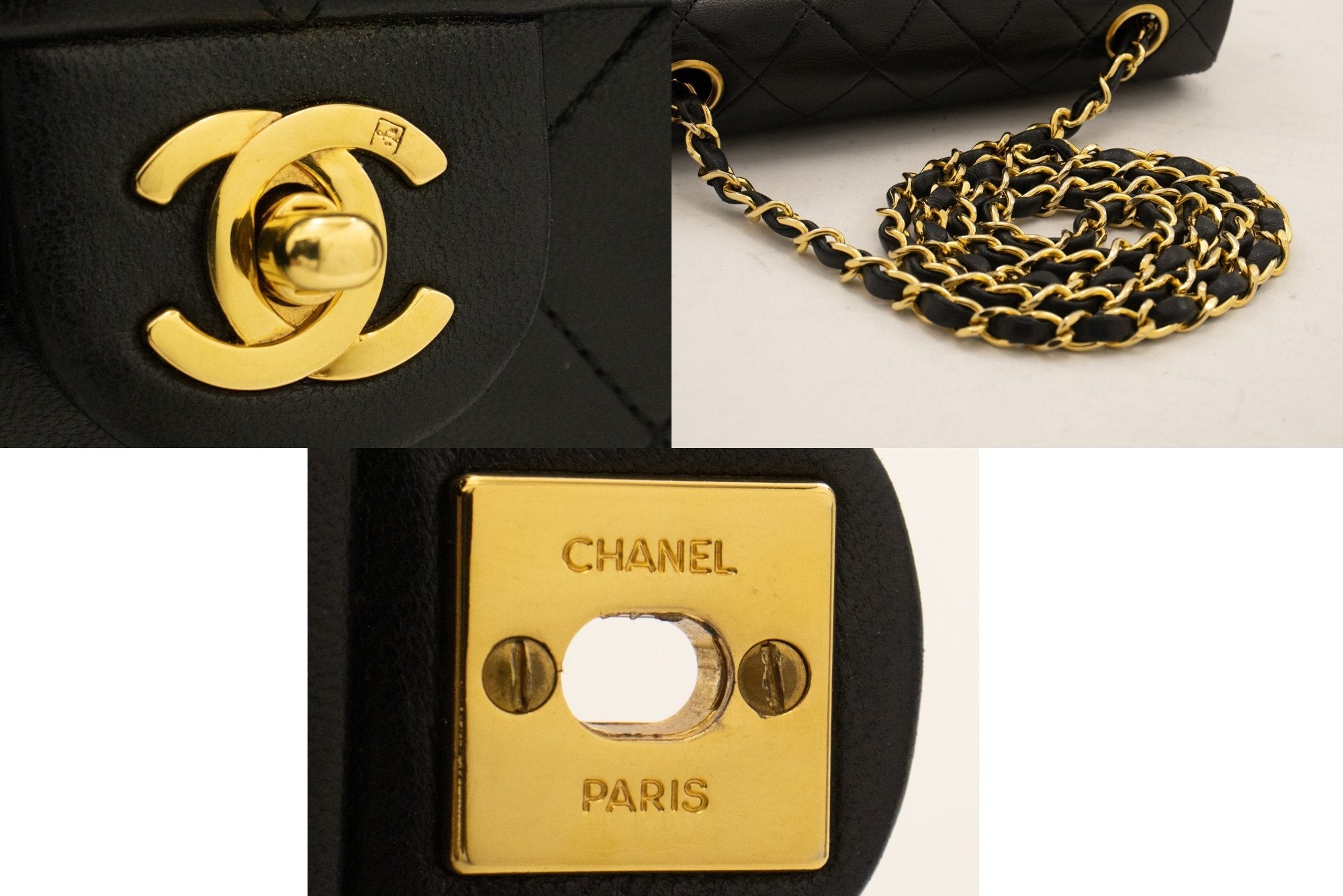 CHANEL Mini Square Small Chain Shoulder Bag Crossbody Black Quilt k44