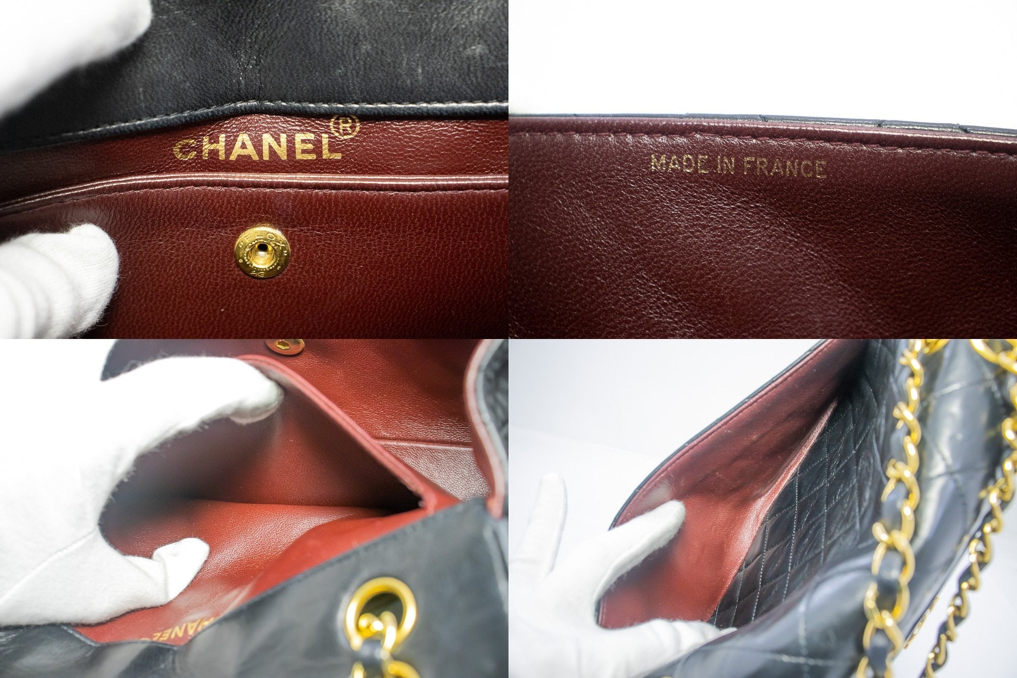 CHANEL Vintage Classic Chain Shoulder Bag Flap Quilted Lambskin j97