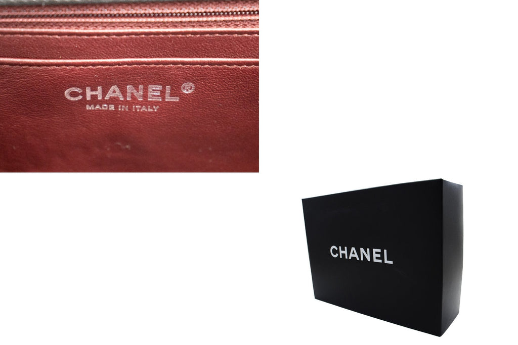 CHANEL Classic Large 11" Chain Shoulder Bag Flap Black Lambskin j42