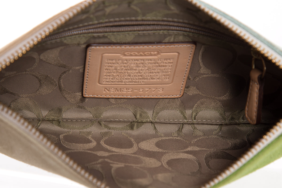 Coach Suede Color Block Clutch