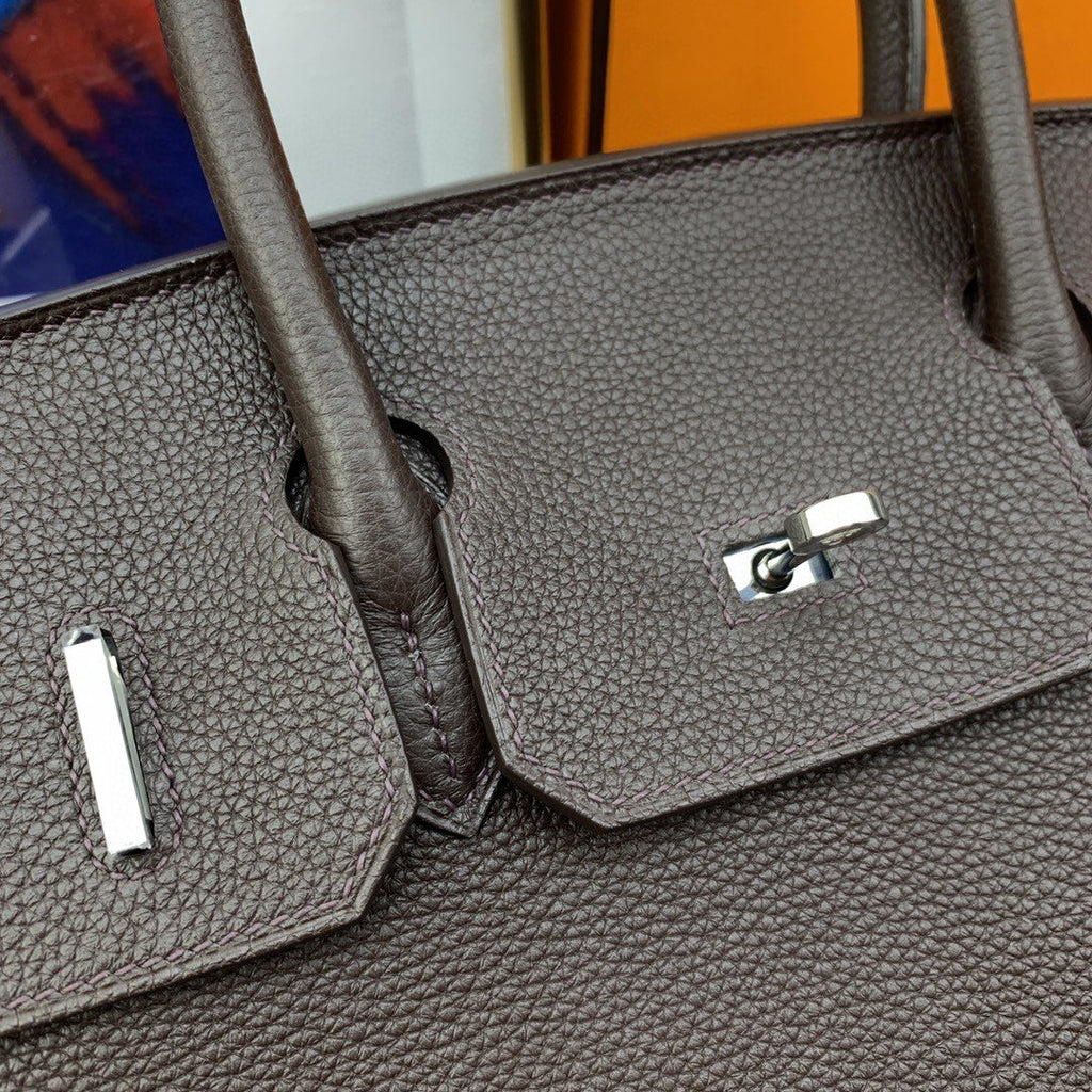 HM Birkin 30 Togo Dark Grey Bag Silver Hardware For Women, Women’s Handbags 11.8in/30cm