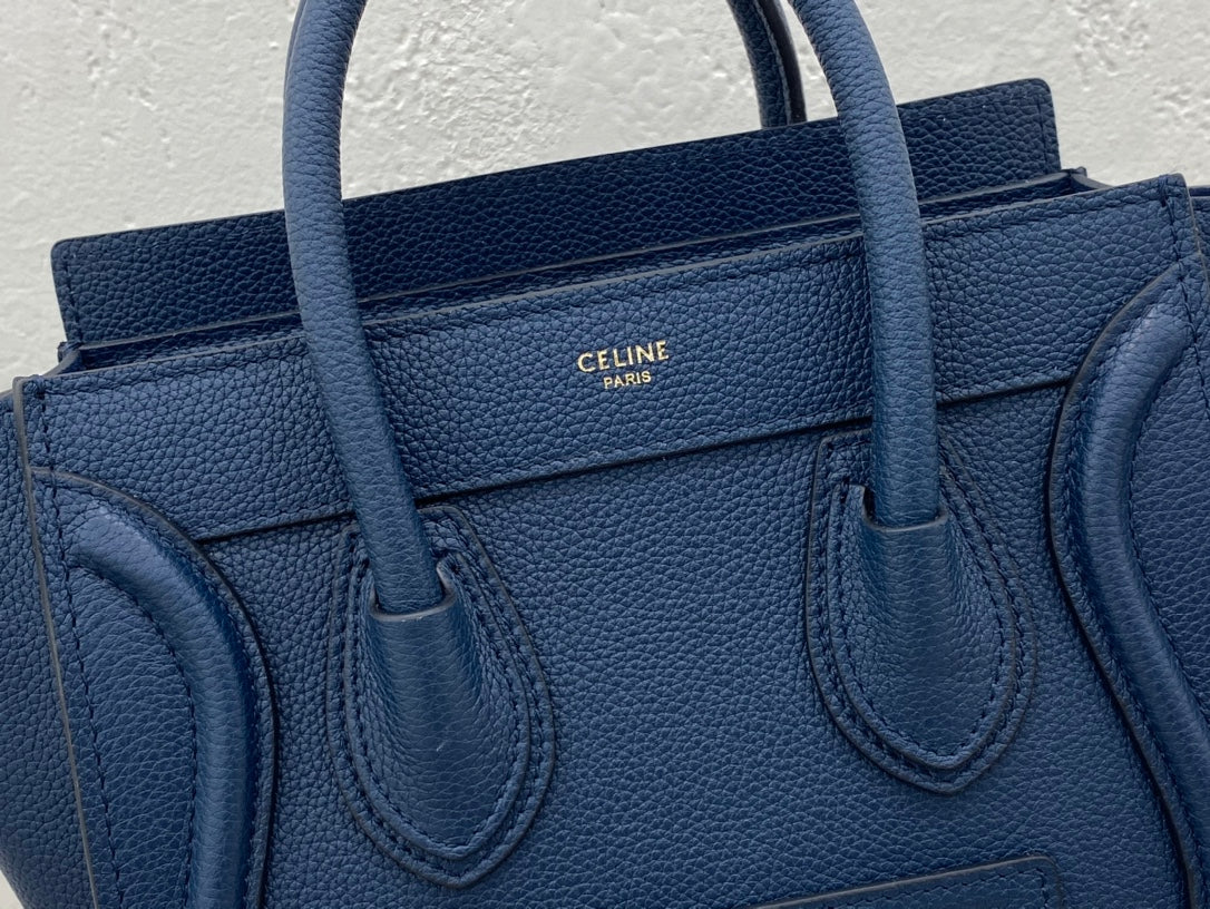 GLAMI Nano LuGucciage Bag In Drummed Dark Blue For Women 8in/20cmÃƒâ€šÃ‚Â 