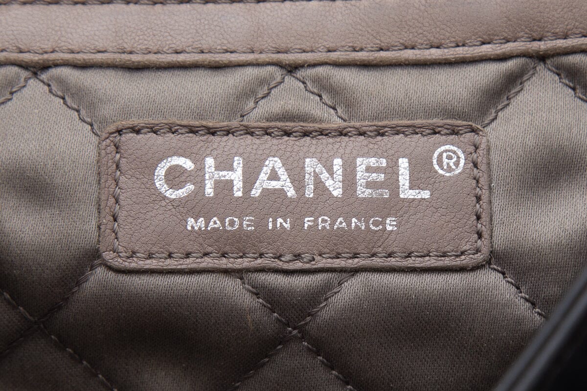Chanel 2008 Black Lambskin Pleated Leather Single Flap Handbag