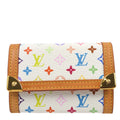 Louis Vuitton 2005 White Multicolor Porte Monnaie Plat Wallet M92657
