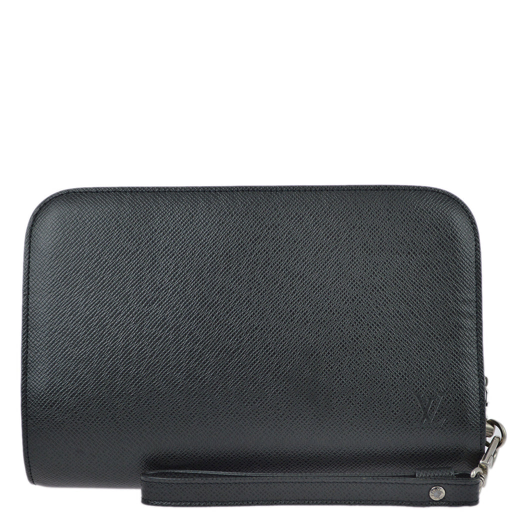 Louis Vuitton Black Taiga Baikal Clutch Handbag M30182