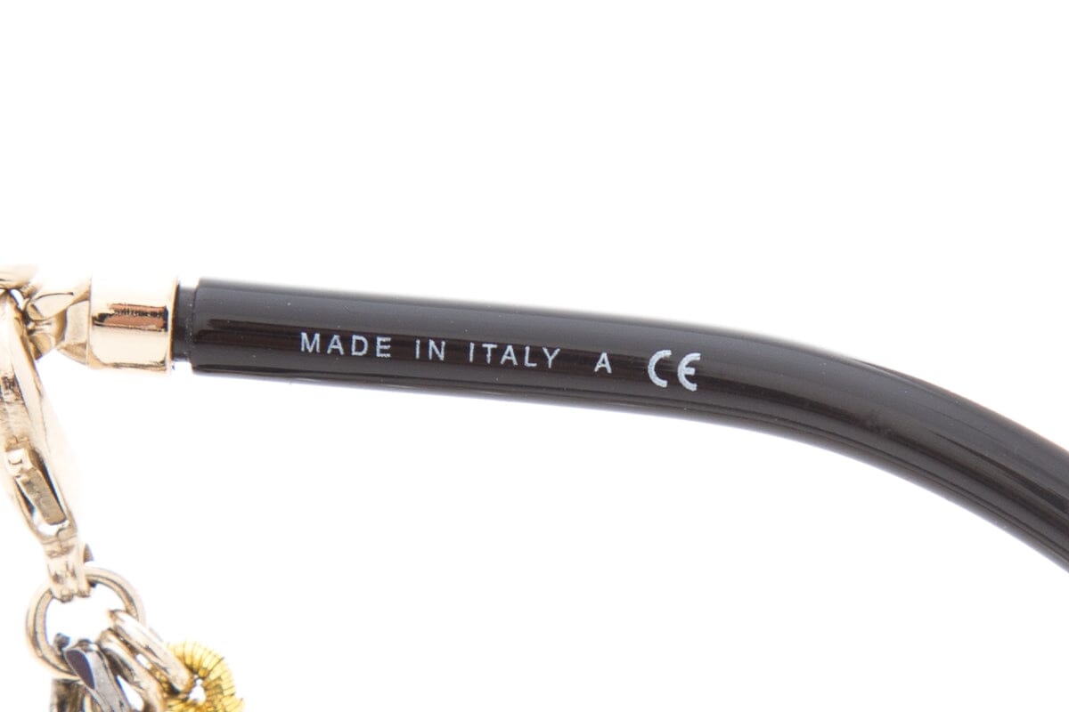 Chanel Black Round Pearl Chain Detail Sunglasses