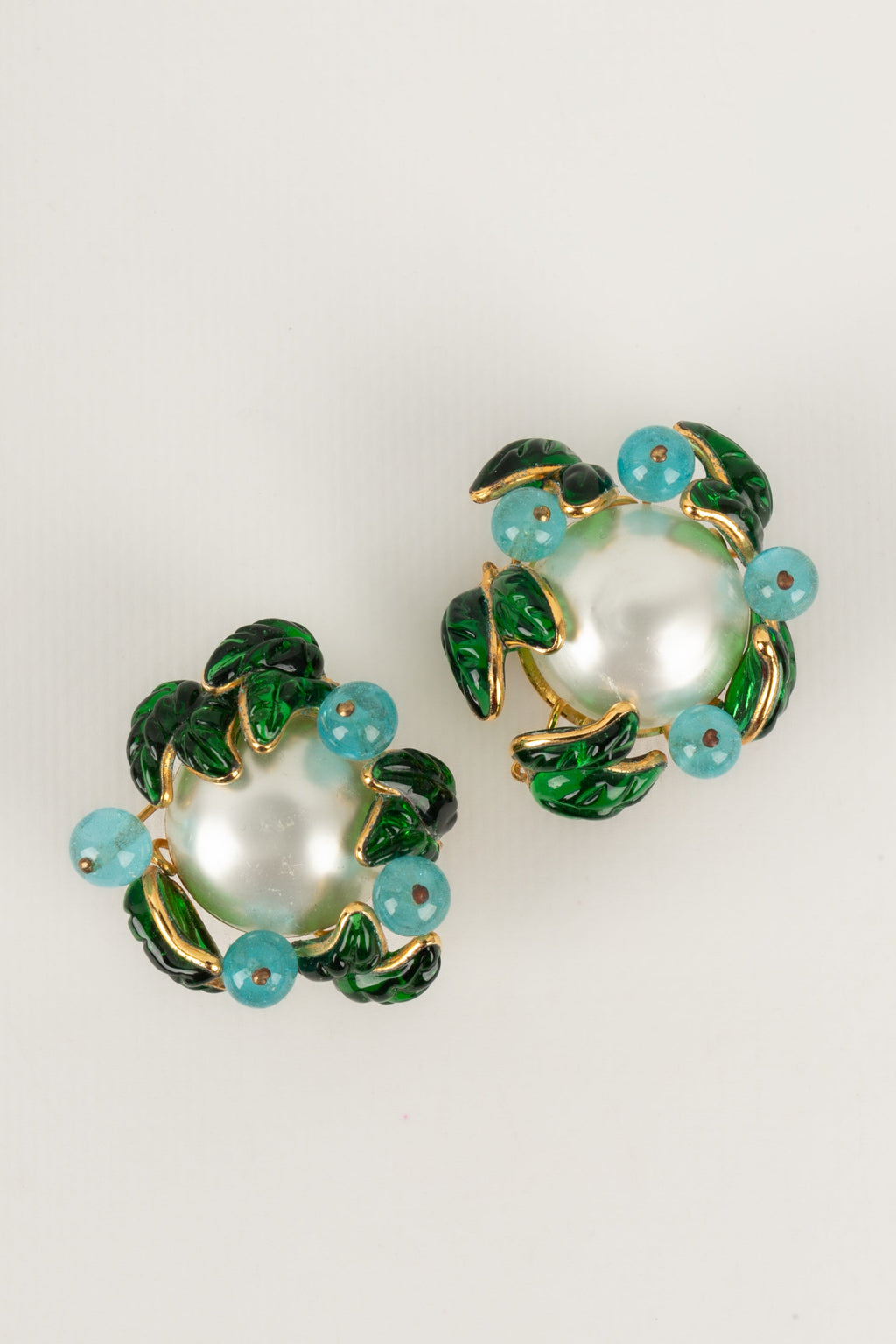 Boucles d'oreilles en pÃƒÆ’Ã‚Â¢te de verre Chanel