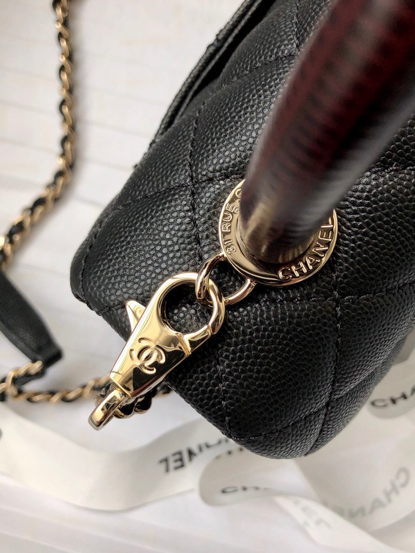 CHL Classic Mini Flapbag Top Handle Black For Women 7.5in/19cm