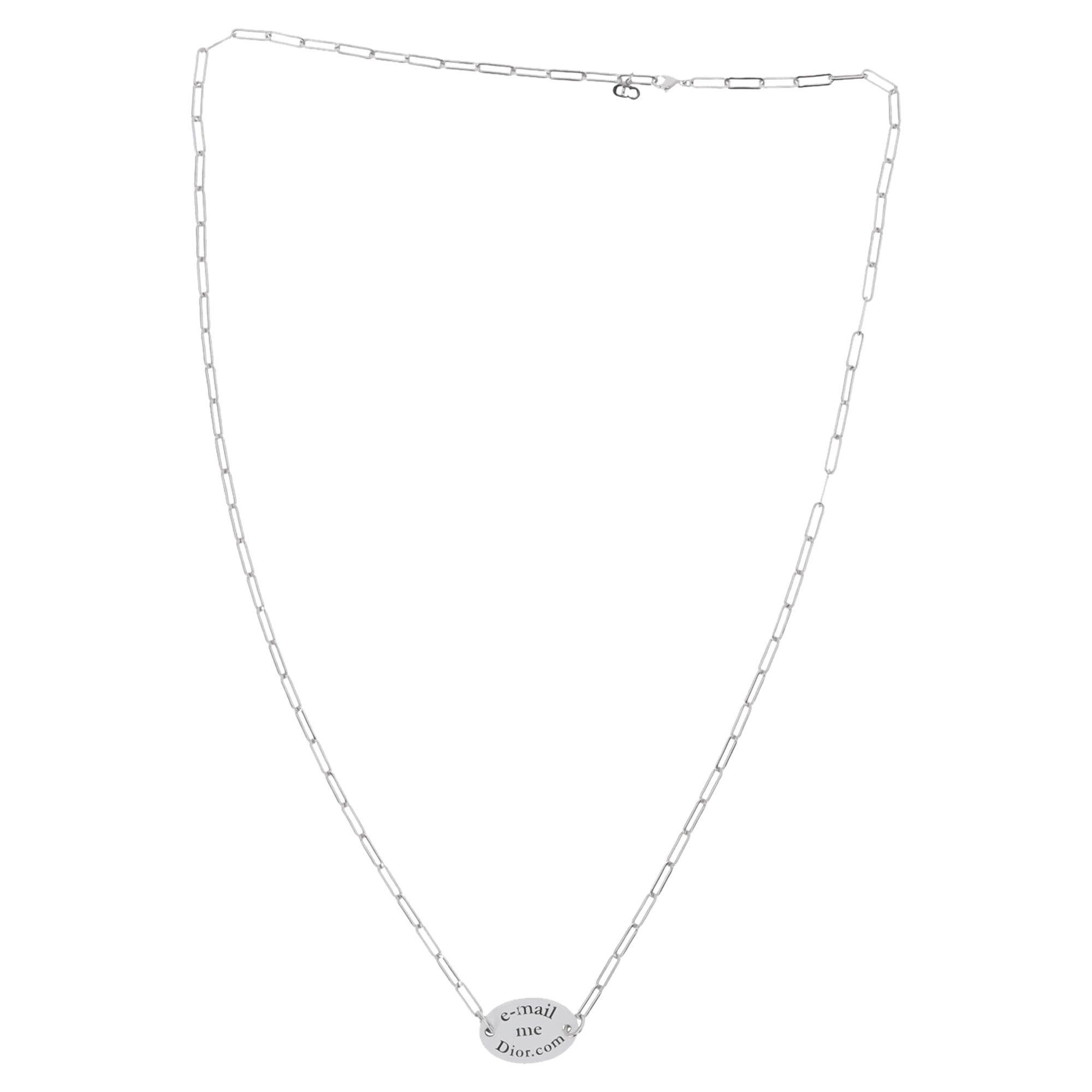 Dior J'Adore Dior Email Me Choker Necklace in Silver Metal