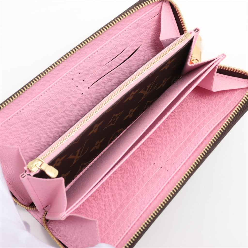 Louis Vuitton Monogram  Wallet M82614 Brown x Pink Round Zip Wallet
