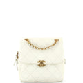 CHANEL Chain Melody Flap Backpack Quilted Caviar Small