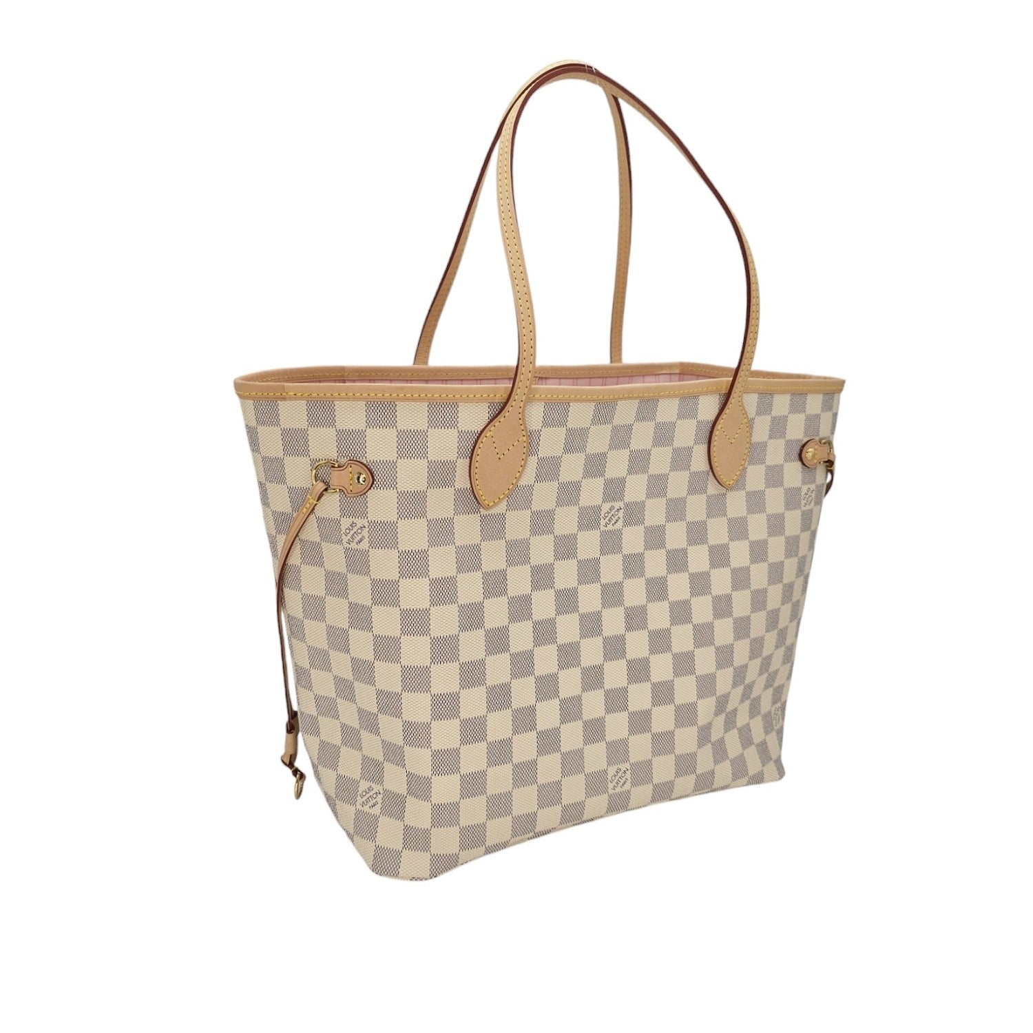 Louis Vuitton Neverfull Damier Azur MM Tote Rose Ballerine