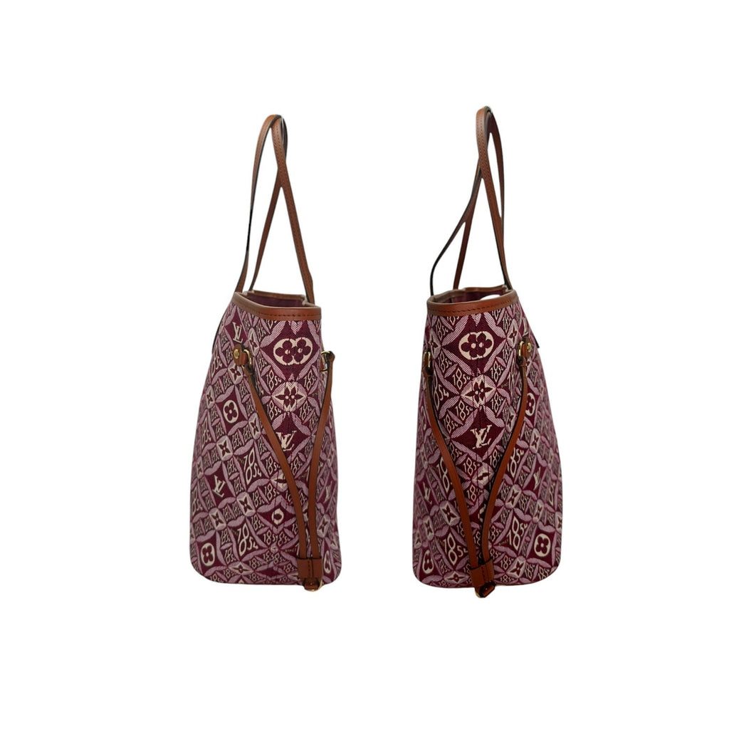 Louis Vuitton Jacquard Since 1854 Neverfull MM Tote w/ Pouch Bordeaux