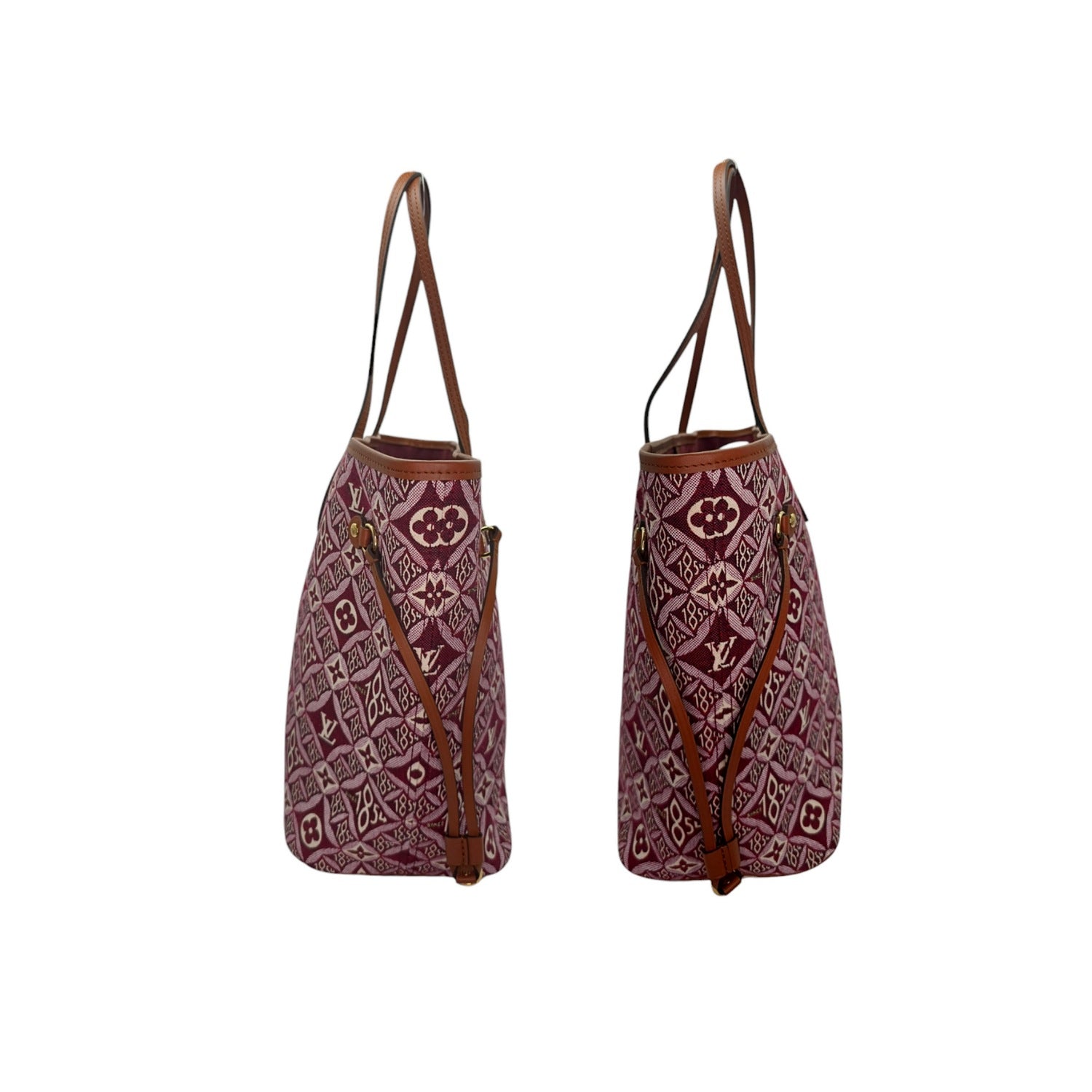 Louis Vuitton Jacquard Since 1854 Neverfull MM Tote w/ Pouch Bordeaux