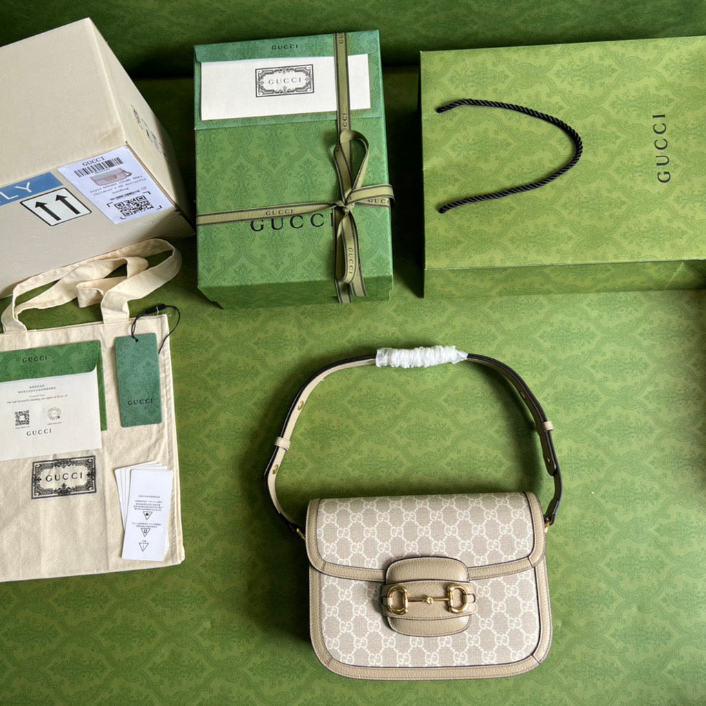 gg Horsebit 1955 gg Mini Bag Beige For Women, Women’s Bags 8.1in/21cm gg ‎‎658574 UULAG 9682