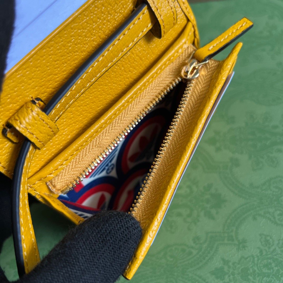 gg x Adidas Card Case With Horsebit Yellow For Women, Women’s Bags 4.2in/11cm gg‎ 702248 DJ24G 7673