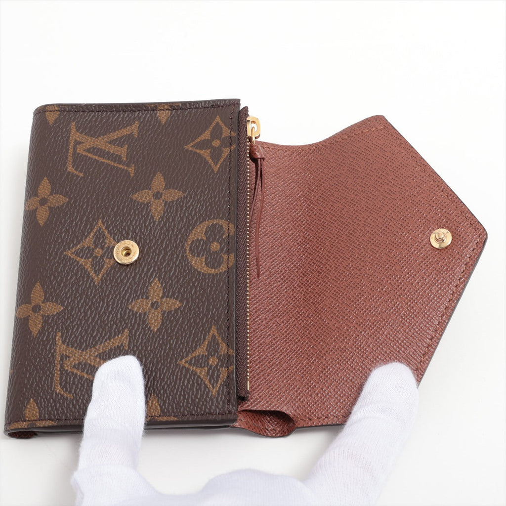 Louis Vuitton Monogram Portefolio Victoria M62472 Brown Compact Wallet