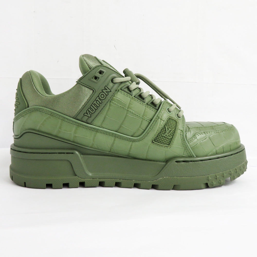 Louis Vuitton LV Trainer Maxi Line Trainers 1 ACN1V Karki 7 26.0cm Push Farrel ather Green  Shoes Beauty