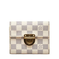 Louis Vuitton Damier Azur Porte Foyle Coala Double Fed Wallet N60013 White PVC  Louis Vuitton
