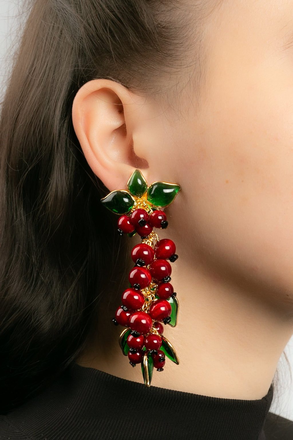 Boucles d'oreilles en pÃƒÆ’Ã‚Â¢te de verre Augustine