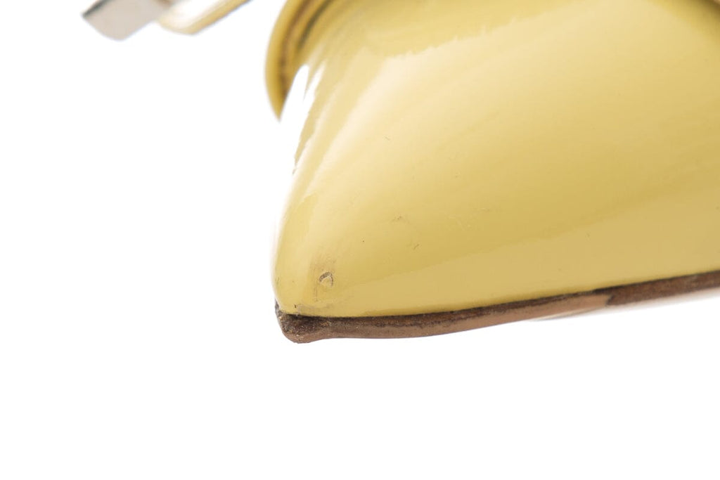 Miu Miu Yellow Patent Pointed Toe Pumps SZ 38.5