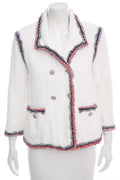Chanel White Terry Cloth Jacket SZ 36