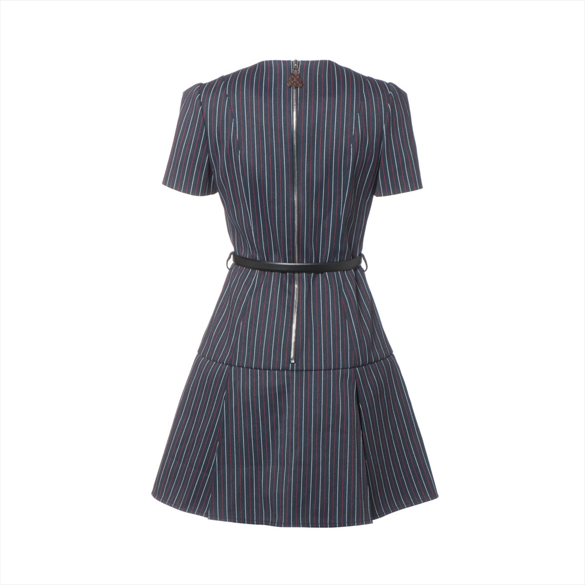 Louis Vuitton 23AW Wool  Polyurethane One Earrings 34  Navy 3D Tri-Color Scooter Dress 1AC45W RW232WB Monogram Back Belt