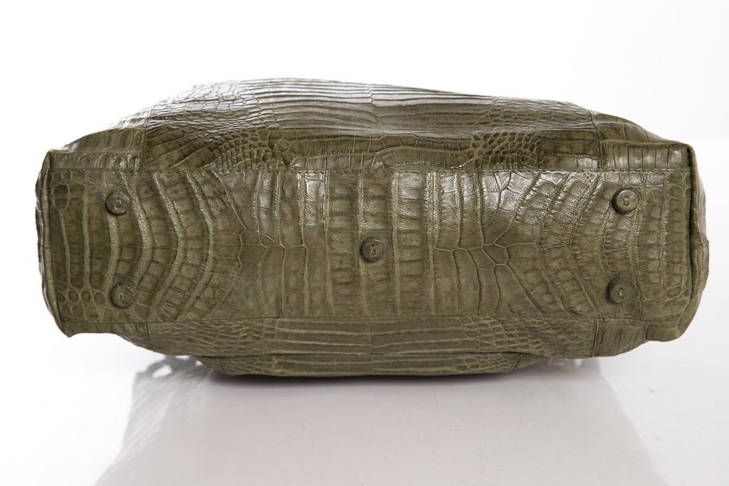 Nancy Gonzalez Green Genuine Crocodile Shoulder Bag