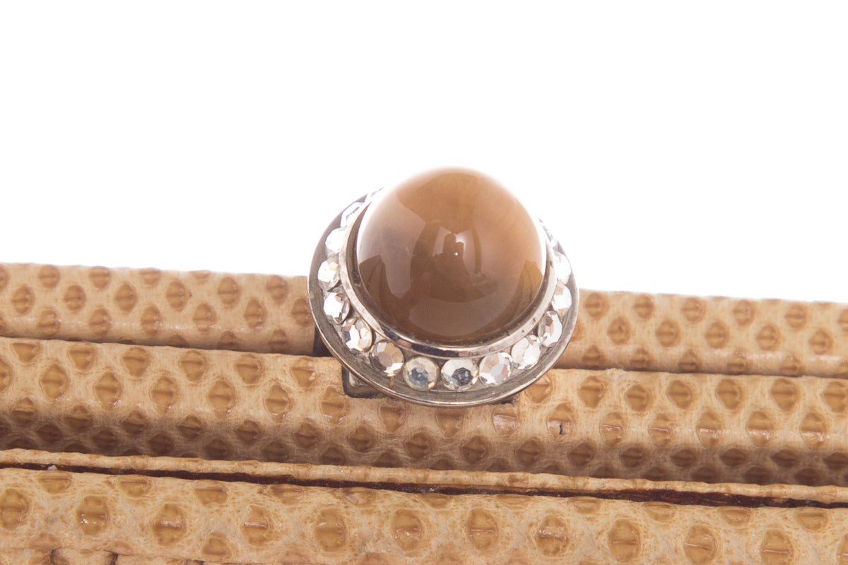 Judith Leiber Vintage Tan Embossed Croc Evening Bag