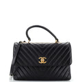 CHANEL Trendy CC Top Handle Bag Chevron Lambskin Medium