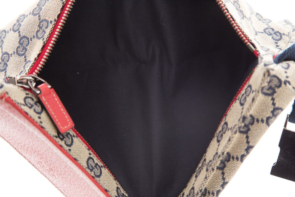 Gucci Beige & Blue Monogram Belt Bag