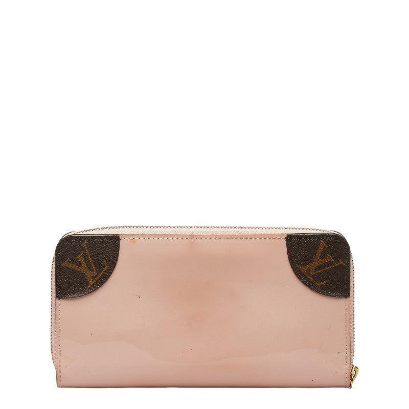 Louis Vuitton Monogram Vernis Zippie Venice Roundfassner Long Wallet M62945 Rose Valerie Pink Brown Patent Leather PVC  Louis Vuitton