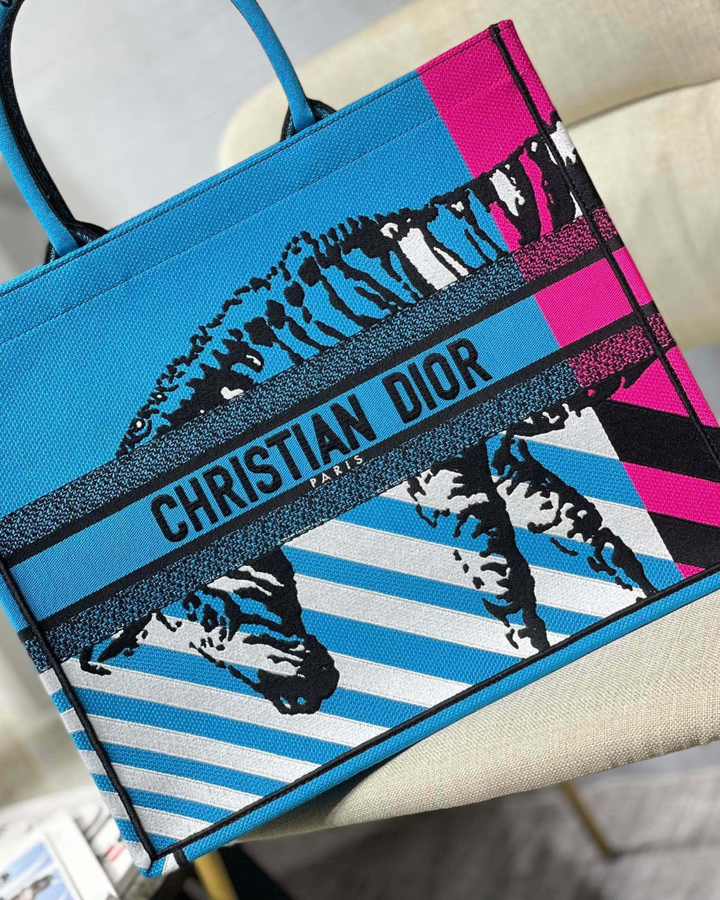GLAMI Large Book Tote Blue And Pink, For Women, WomenÃ¢â‚¬â„¢s Handbags 16.5in/42cm CD