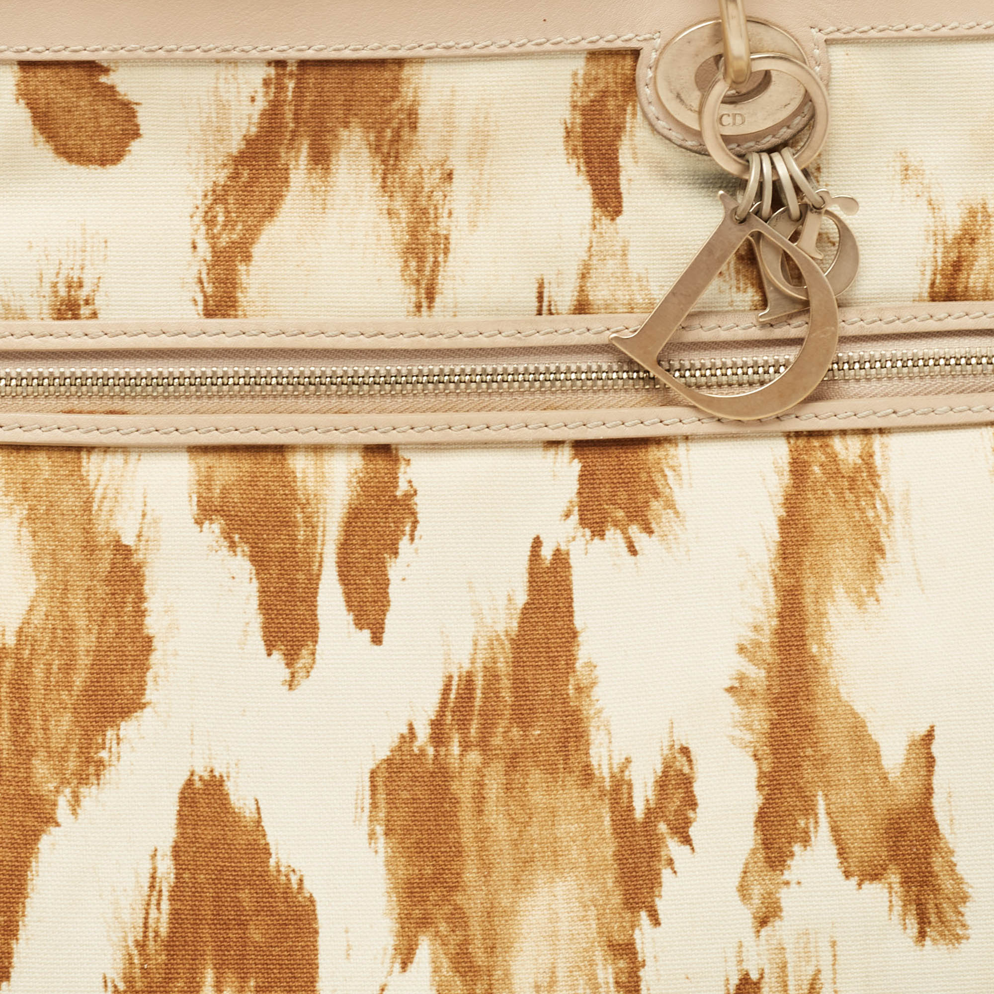 Dior /brown Printed Canvas And Leather St. Tropez Tote