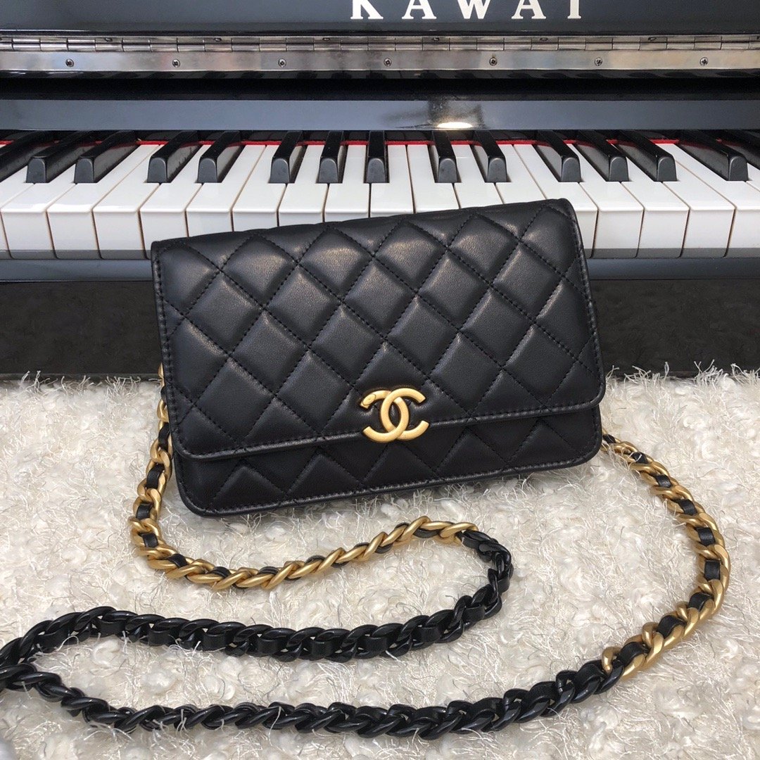 CHLOriginal Small Classic GlamIap Bag Gold Hardware Black For Women Handbags, Shoulder Bags 7.5in/19cm AP33814